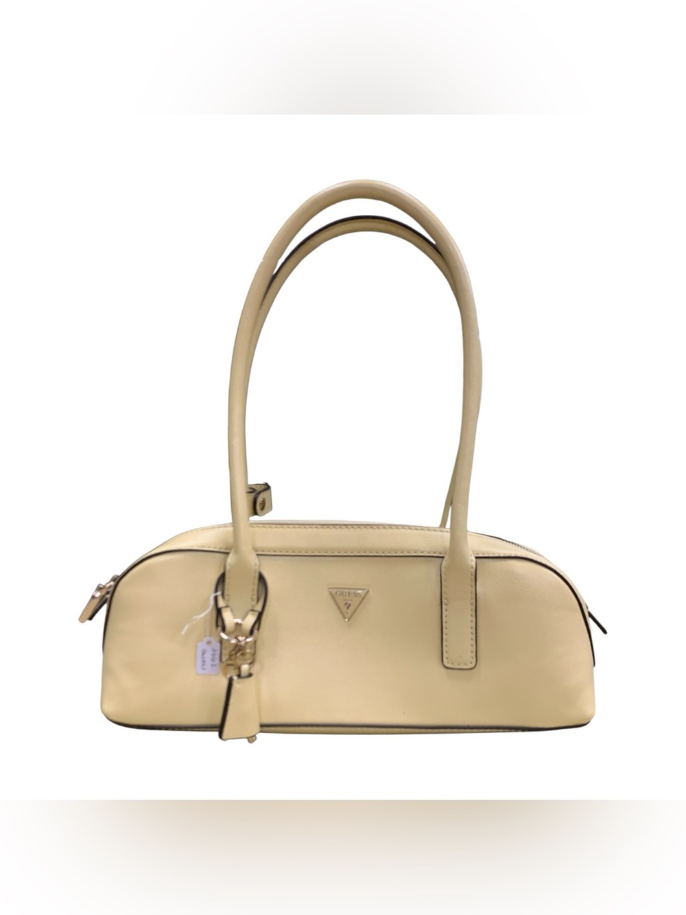Guess Cream Leather Double-Handle Shoulder Bag